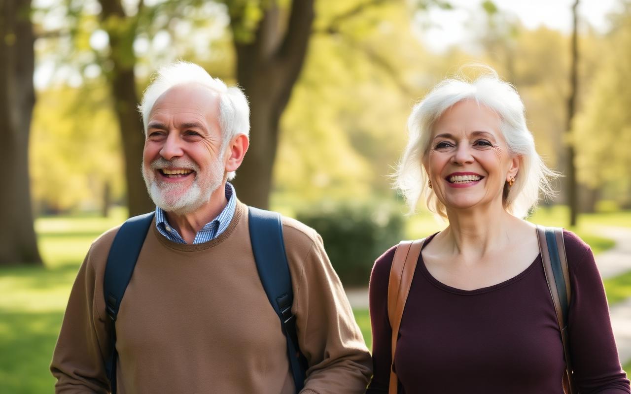 Happy UK couple enjoying an active lifestyle after using GlucoLife+ Blood Pressure
